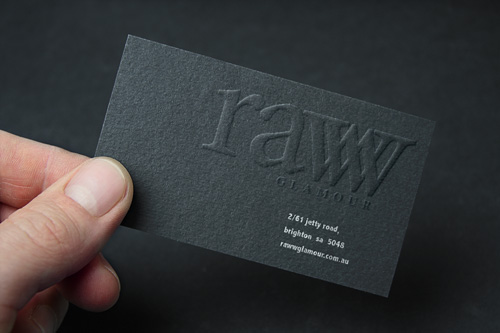 Embossing on Black Business Card Printing