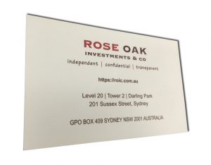rose oak business card front