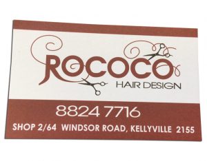 hairdressing business cards