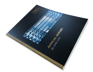 perfect bound booklet with gold foil stamping