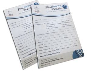 A5 health clinic notepads printed Single sided branded