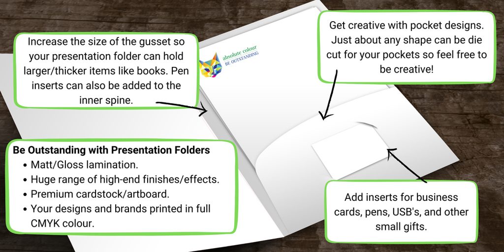 Corporate Presentation Folders Printing, Custom Printed Presentation Folders with Die Cut Pockets