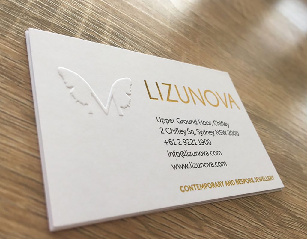 Custom Blind Embossed Cards, Gold Foil Emboss Business Card Printing Uncoated Stock