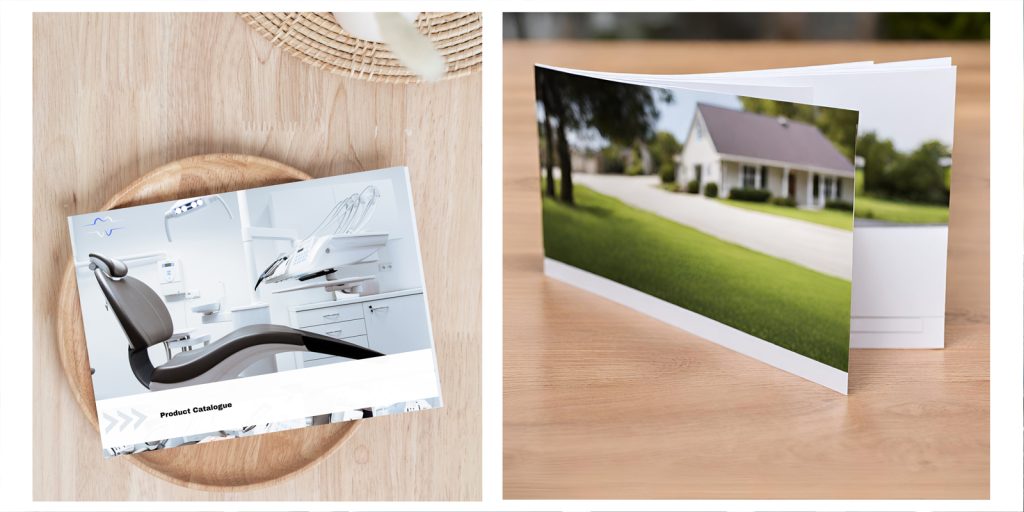 A5 landscape stapled booklet brochure printing services, short run